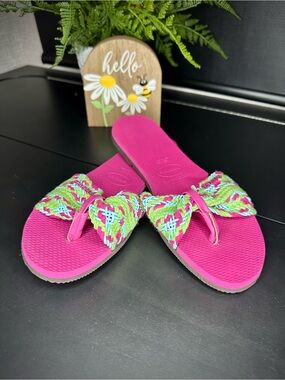 Havaianas Women’s Flip Flops Pink Flux Size 9/10